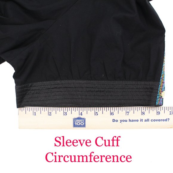 NWT Coogi Black Dress SZ 3X Y2K Hip Hop Cotton Puff Sleeve Snap Front Rhinestone - Picture 12 of 16